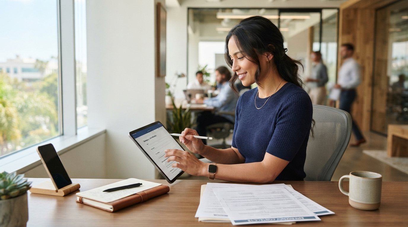 California employee updating workplace emergency contact information