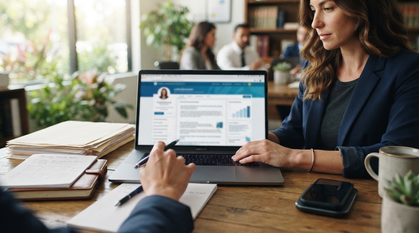 Consumer checking a California attorney's license and credentials