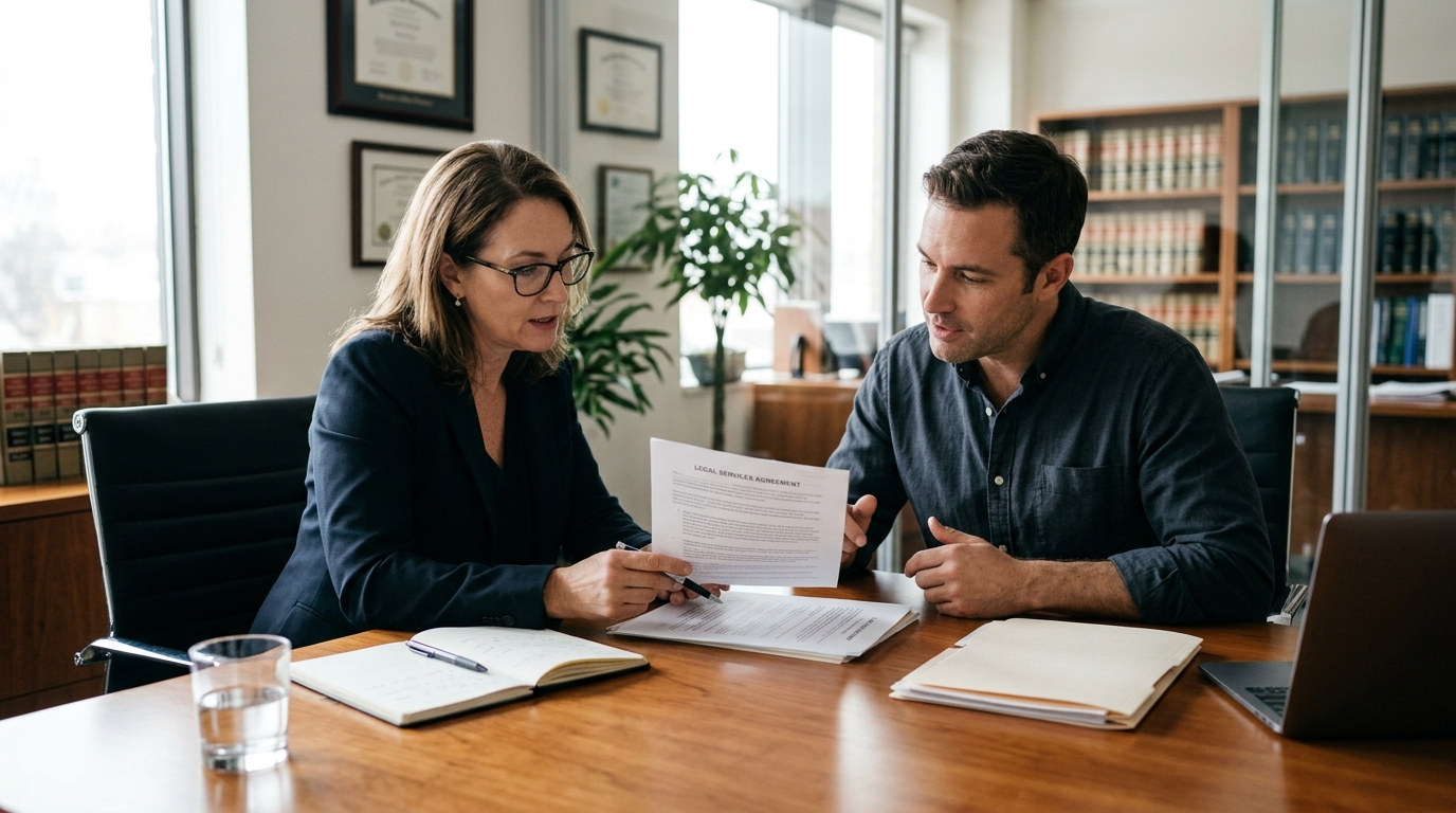California consumer reviewing legal fees and attorney qualifications before hiring a lawyer
